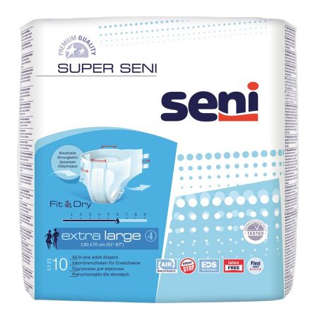 Scutece cu sistem inchis Super Seni, Extra Large, 10 bucati, Seni