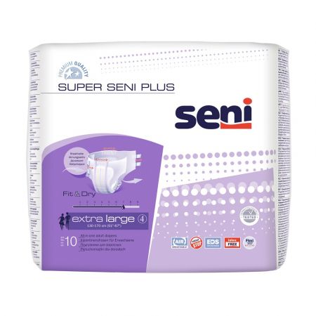 Scutece cu sistem inchis Super Seni Plus, Extra Large, 10 bucati, Seni