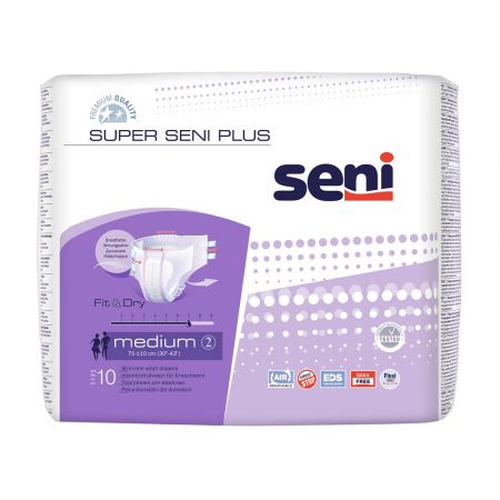 Scutece pentru adulti cu sistem inchis Marimea Medium Super Plus, 10 bucati, Seni