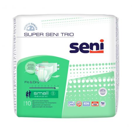 Scutece cu sistem inchis Super Seni Trio, Small, 10 bucati, Seni