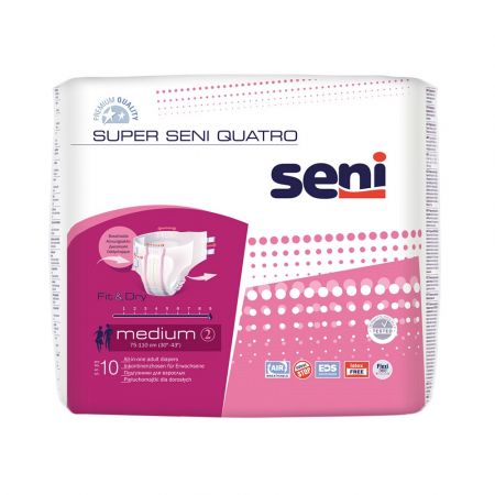 Scutecele cu sistem inchis Super Seni Quatro, Medium, 10 bucati, Seni