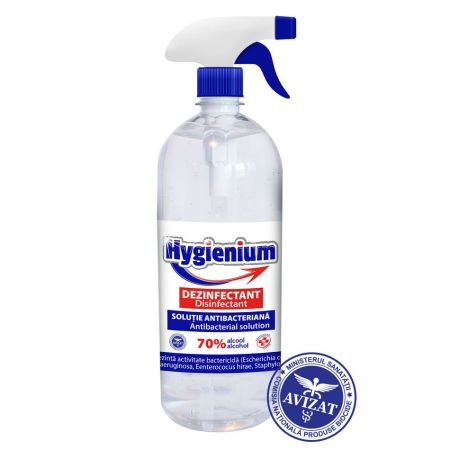 Solutie antibacteriana cu 70% alcool, 1000 ml, Hygienium