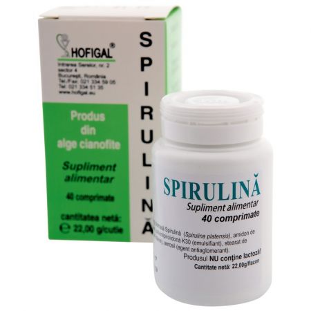 Spirulina 200mg, 40 comprimate, Hofigal