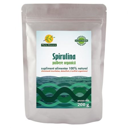 Pulbere de spirulina, 200 g, Phyto Biocare