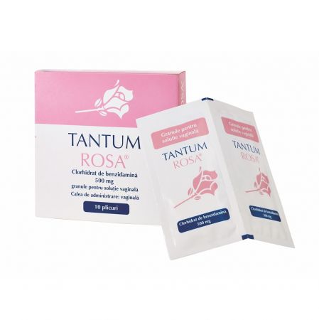 Tantum Rosa, 500 mg granule pentru soluție vaginală, 10 plicuri, Angelini