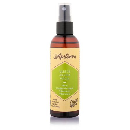 Ulei virgin de jojoba cu miere, laptisor de matca, vitamina C si E, 100 ml, Apicola Pastoral Georgescu