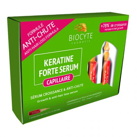 Tratament impotriva caderii parului Keratine Forte Serum, 5 fiole, Biocyte