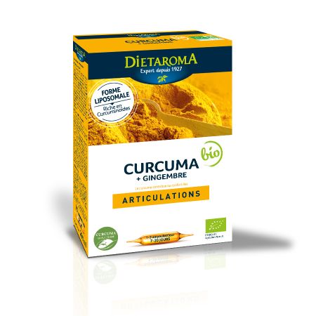 Turmeric, piper negru si ulei de ghimbir Articulations, 20 fiole, Laboratoires Dietaroma