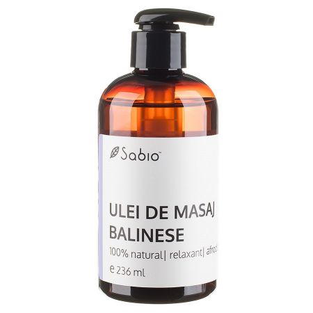 Ulei de masaj Balinese 100% natural, 236 ml, Sabio 