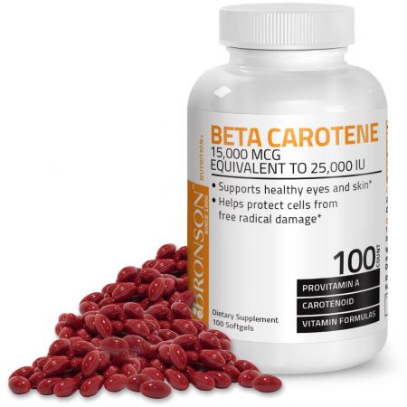 Beta Caroten, 25.000UI (15.000 mcg), 100 capsule, Bronson Laboratories