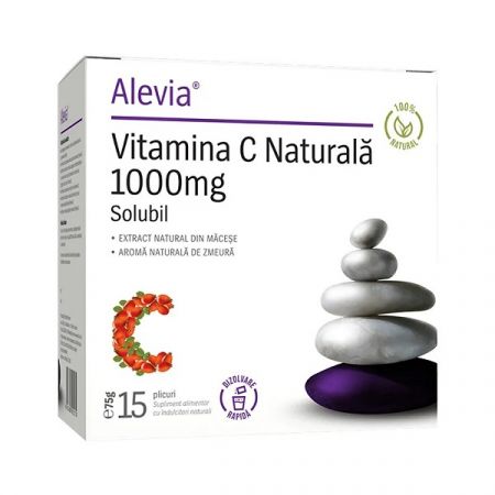 Vitamina C Naturala, 1000 mg, 15 plicuri, Alevia