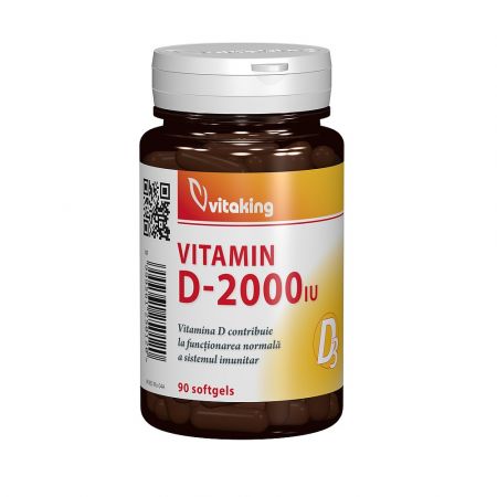 Vitamina D 2000UI, 90 capsule moi, VitaKing