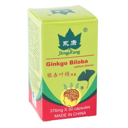 Ginkgo Biloba, 30 capsule, Yongkang International China