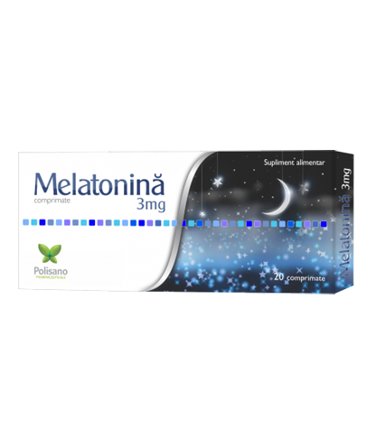 Melatonina 3mg, 20 comprimate, Polisano Pharmaceuticals