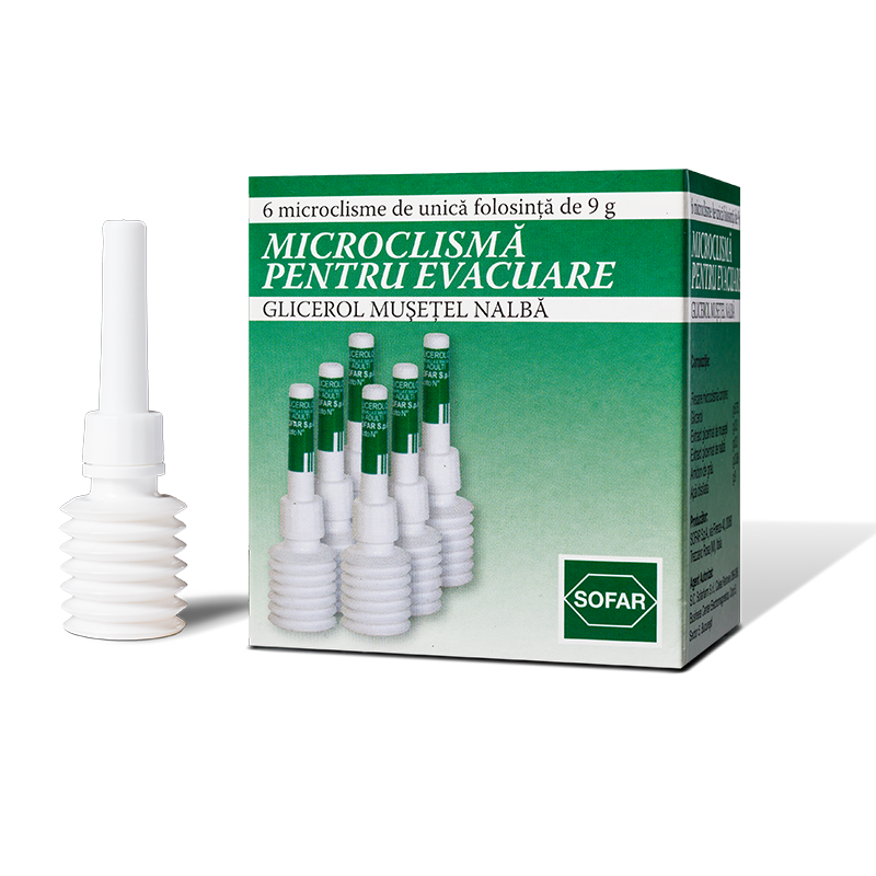 Microclisma evacuanta, 6 flacoane, Sofar