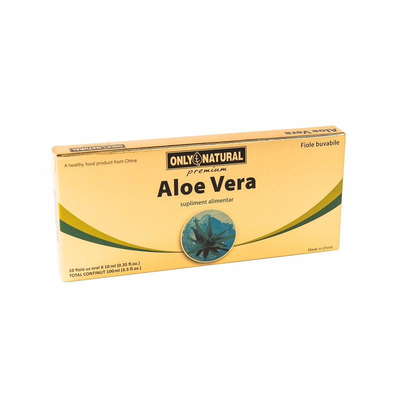 Aloe Vera, 1000mg, 10 fiole, Only Natural