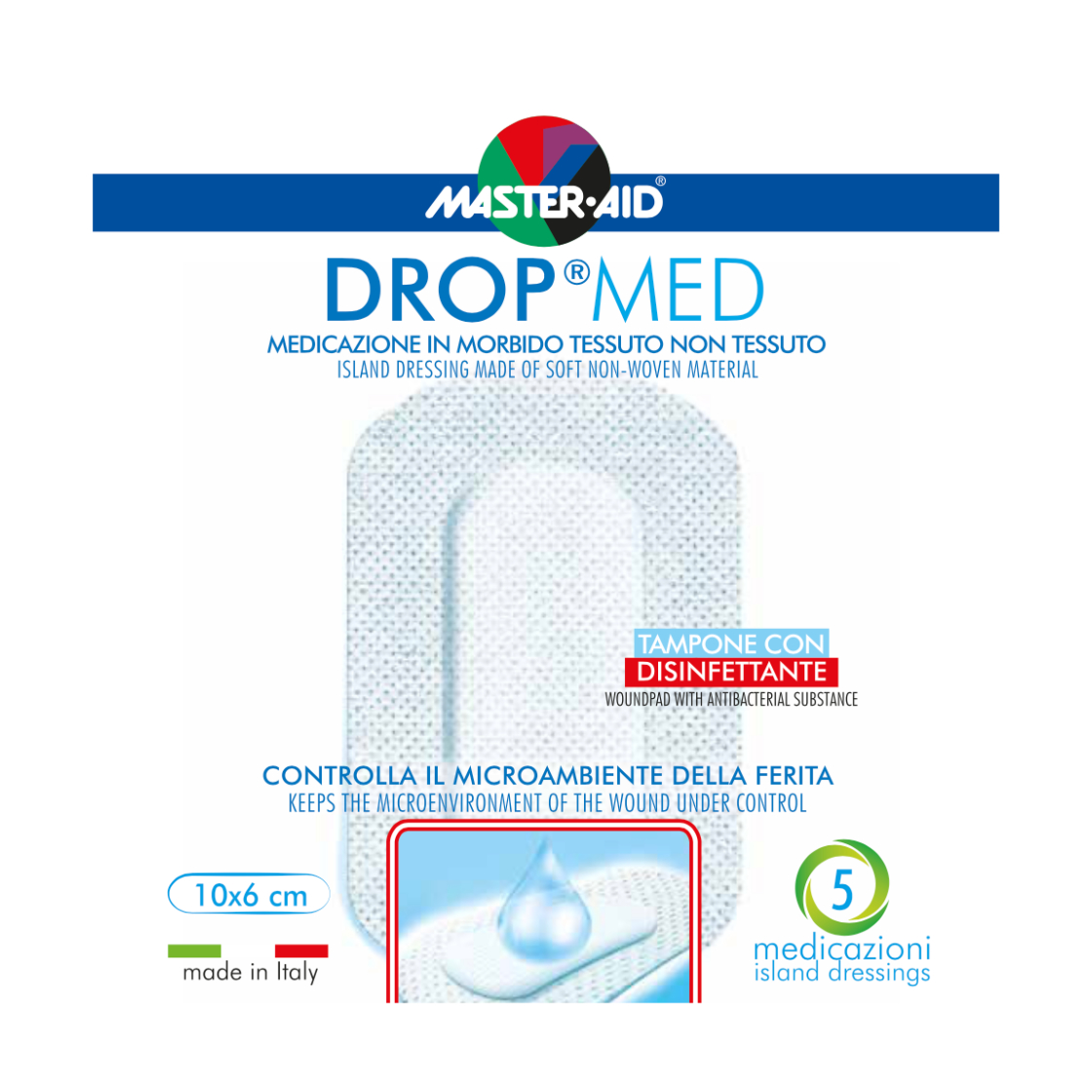 Pansament postoperator Drop Med, 10 x 6 cm, 5 bucati, Pietrasanta Pharma