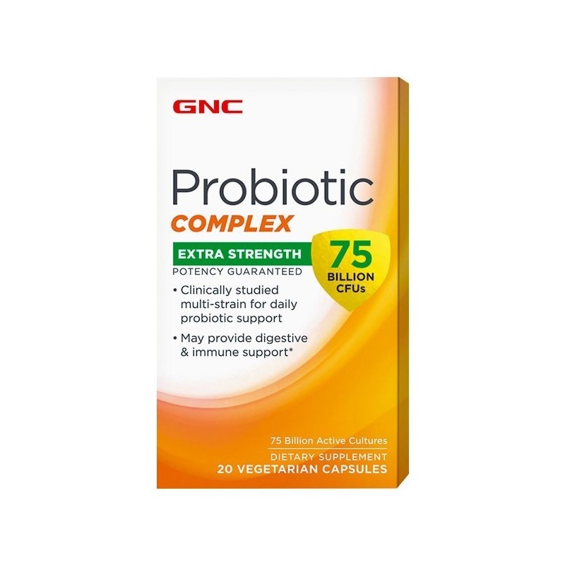 Probiotic Complex Extra Strength 75 Miliarde Culturi vii (424627),, 20 Capsule, GNC