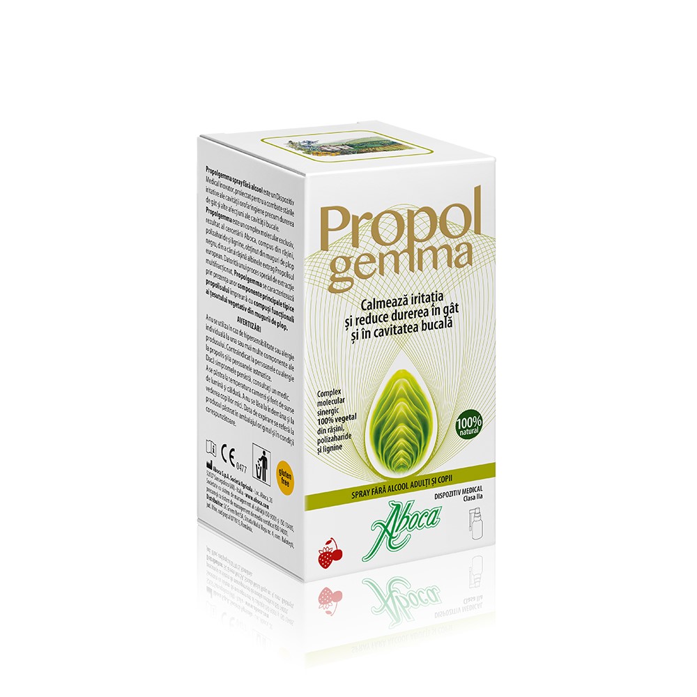 Propolgemma spray de gat fara alcool pentru adulti si copii, 30 ml, Aboca