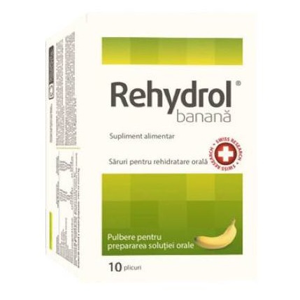 Saruri de rehidratare cu aroma de banana Rehydrol, 10 plicuri, Mba Pharma Innovation