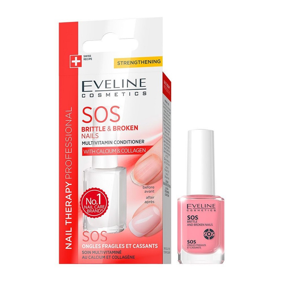 Tratament pentru unghii casante si fragile SOS Nail Therapy, 12 ml, Eveline Cosmetics