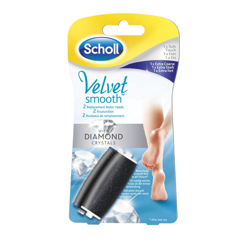 Rezerve pentru pila electronica cu cristale de diamant Velvet Smooth, 2 bucati, Scholl