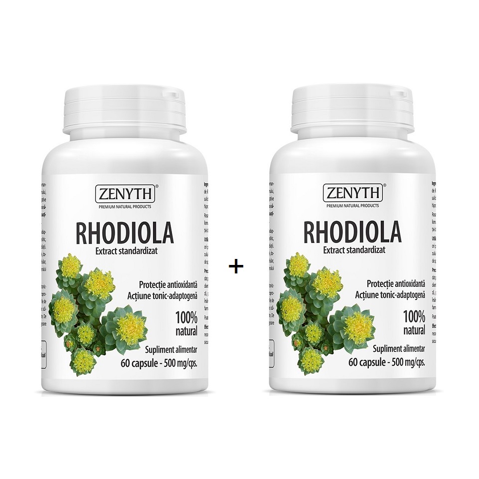 Pachet Rhodiola, 60 capsule + 60 capsule, Zenyth