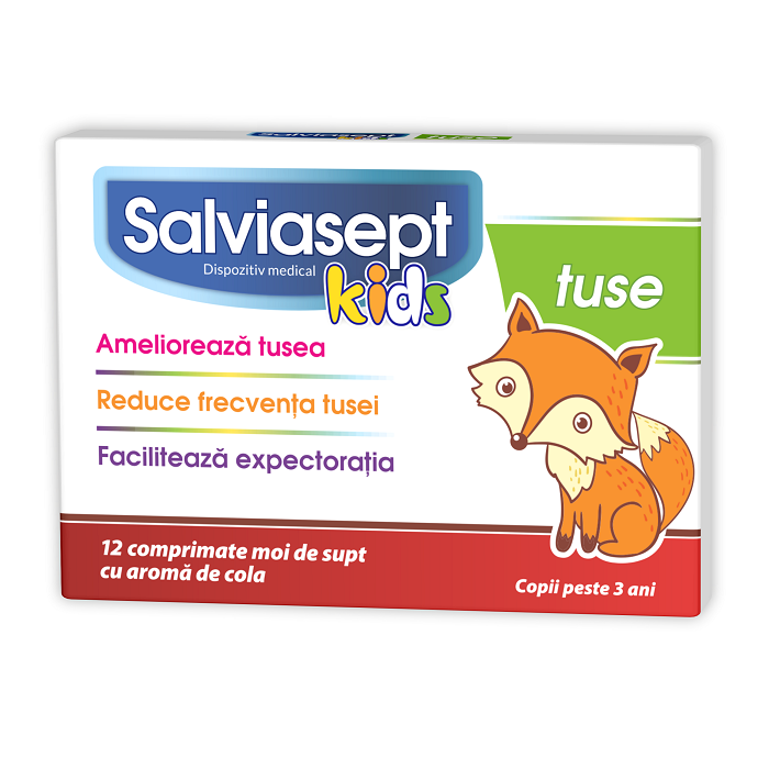 Salviasept Kids Tuse, 12 copmrimate, Zdrovit