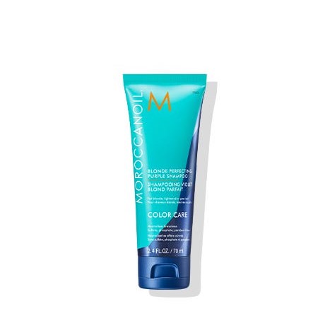 Sampon pentru par blond Blonde Perfecting Purple, 70 ml, Moroccanoil