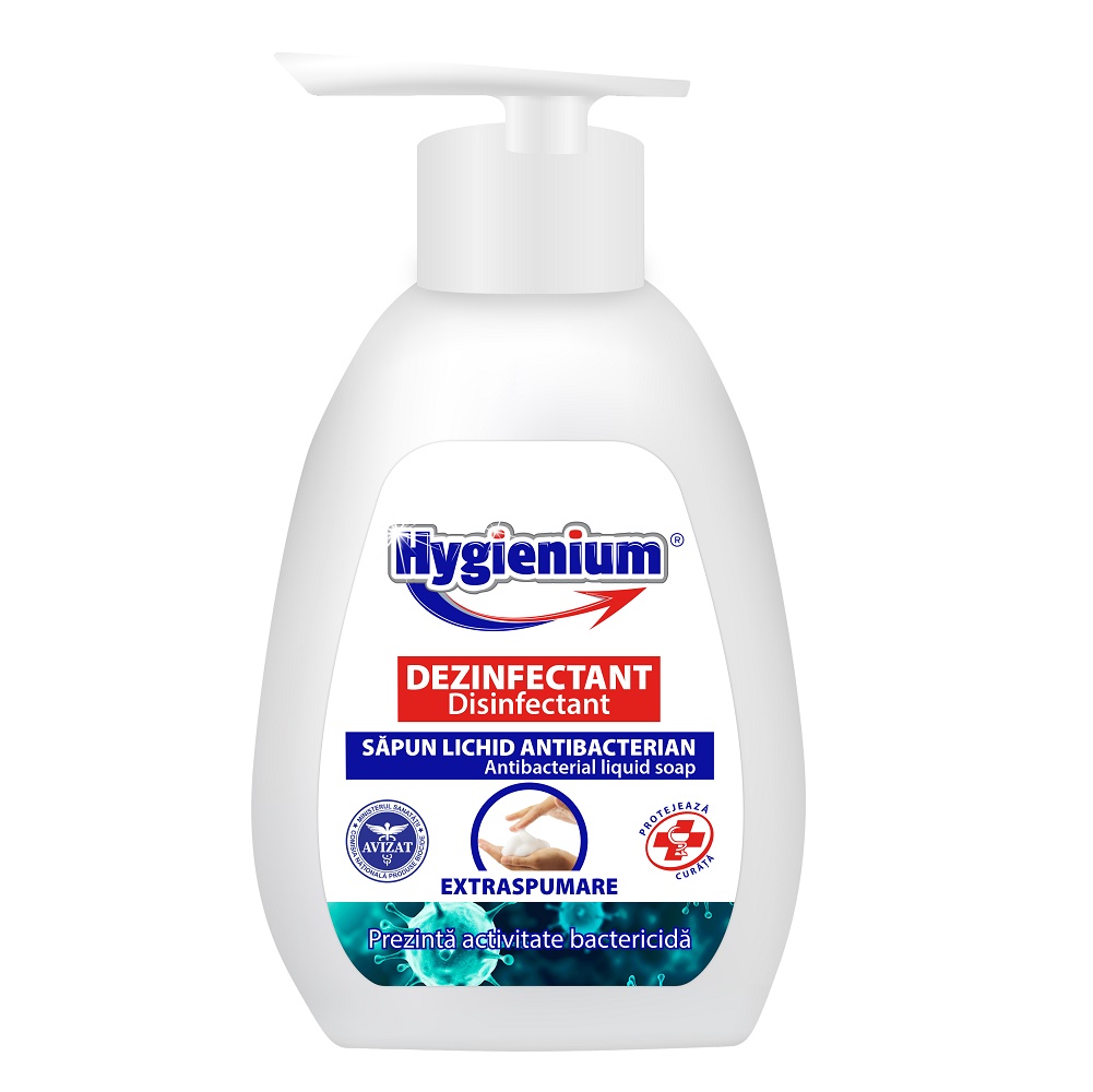 Sapun lichid antibacterian si dezinfectant extraspumare, 250 ml, Hygienium