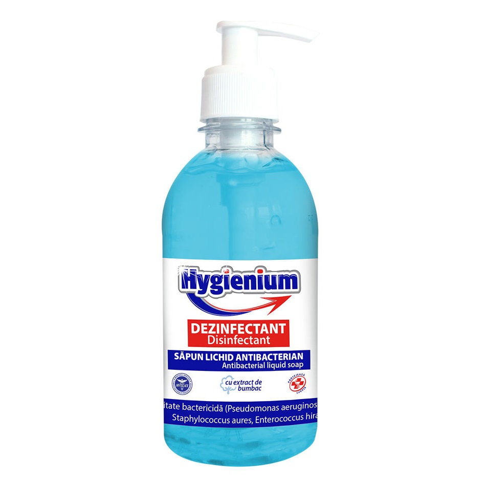 Sapun lichid antibacterian cu extract de bumbac, 300 ml, Hygienium 