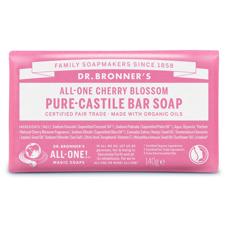 Sapun solid de Castilia Cherry Blossom, 140 g, Dr. Bronner's