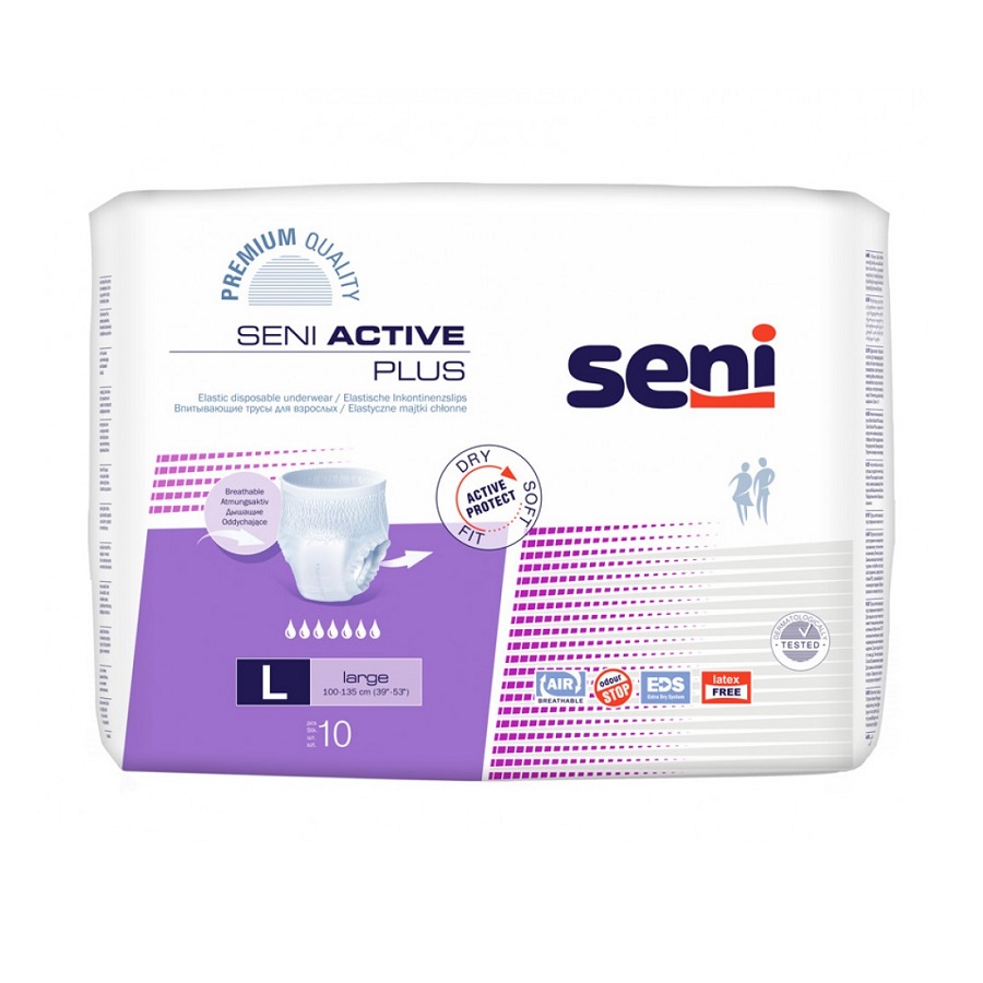 Scutece pentru adulti Active Plus, Large, 10 bucati, Seni