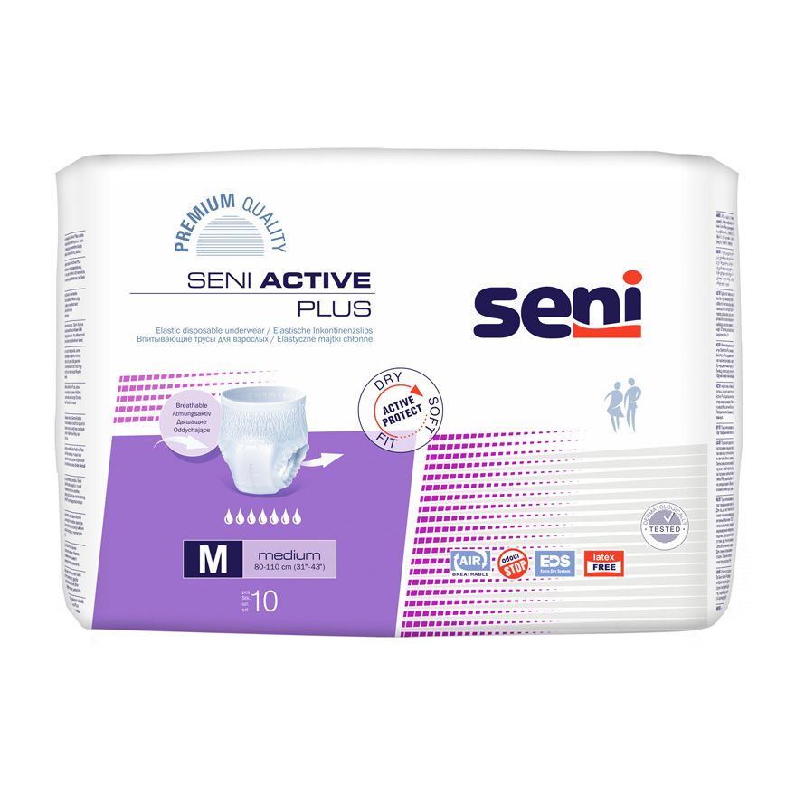 Scutece pentru adulti Active Plus, Medium, 10 bucati, Seni