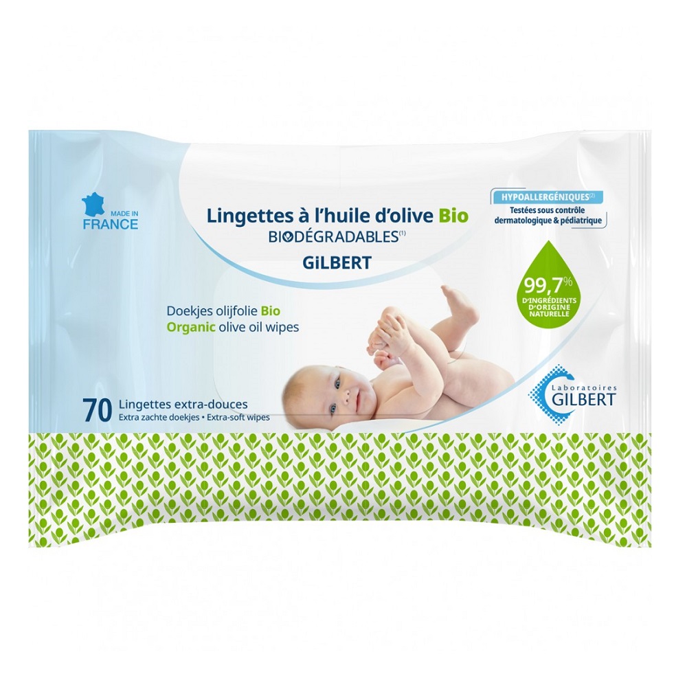 Servetele umede cu ulei de masline BIO  Liniderm, 70 bucati, Laboratoarele Gilbert