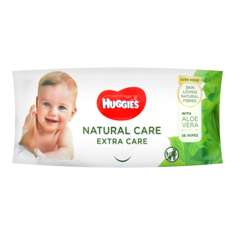 Servetele umede Natural Care Extra Care, 56 bucati, Huggies