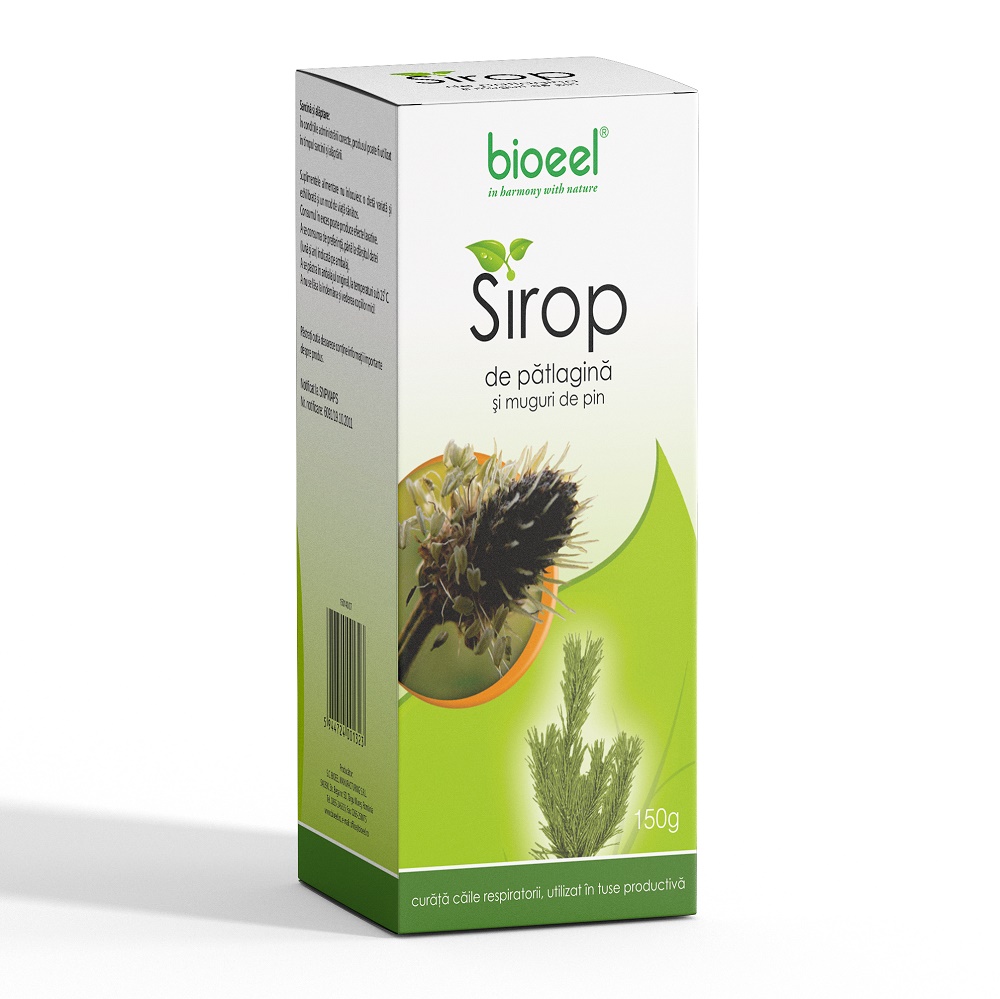 Sirop de patlagina si muguri de pin, 150 g, Bioeel