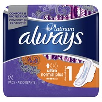 Absorbante Platinum Ultra Normal Plus, Marimea 1, 8 bucati, Always