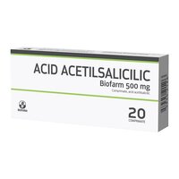Acid Acetilsalicilic, 500 mg, 20 comprimate, Biofarm