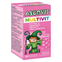 Ascovit Multivit comprimate cu aroma de zmeura, Omega Pharma