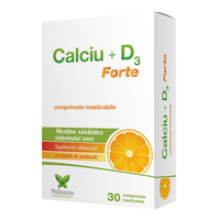 Calciu cu vitamina D3 Forte, 30 comprimate, Polisano