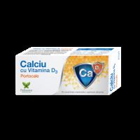 Calciu cu Vitamina D3 cu aroma de portocale, 30 comprimate, Polisano