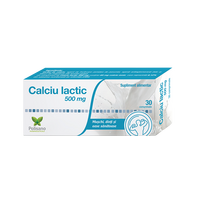 Calciu Lactic 500mg, 30 comprimate, Polisano