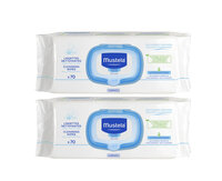 Pachet Servetele dermo-calmante delicat parfumate, 70 + 70 bucati, Mustela