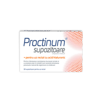 Proctinum supozitoare cu acid hialuronic pentru hemoroizi, 10 bucati, Zdrovit
