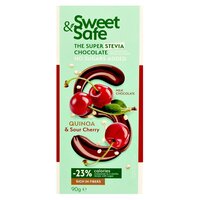 Ciocolata cu lapte, quinoa si visine, 90 g, Sweet & Safe