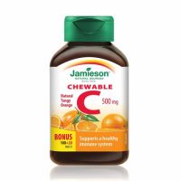 Vitamina C cu aroma de portocale, 500 mg, 100 + 20 tablete masticabile, Jamieson