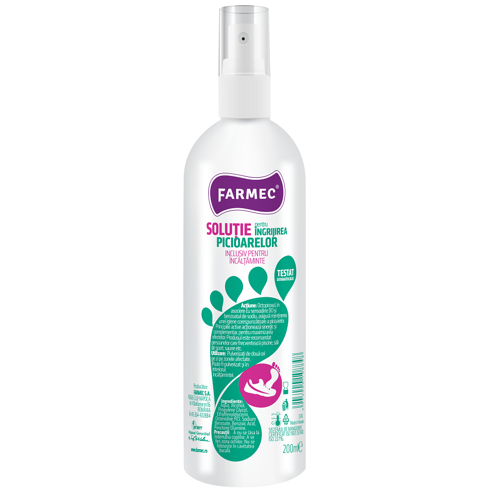 Solutie pentru ingrijirea picioarelor, 200 ml, Farmec