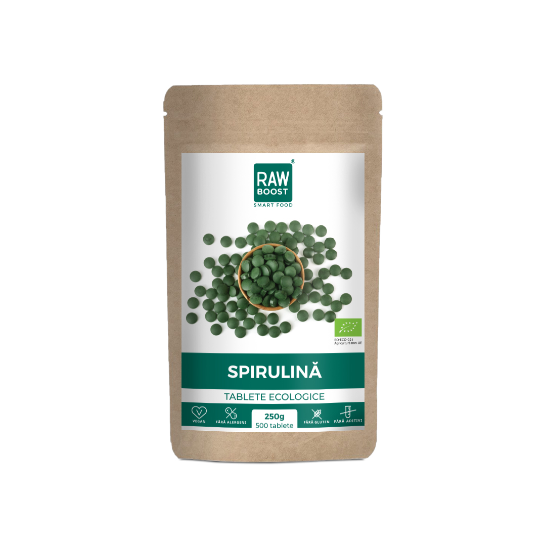 Spirulina ecologica Smart Food, 250g, 500 tablete, Rawboost