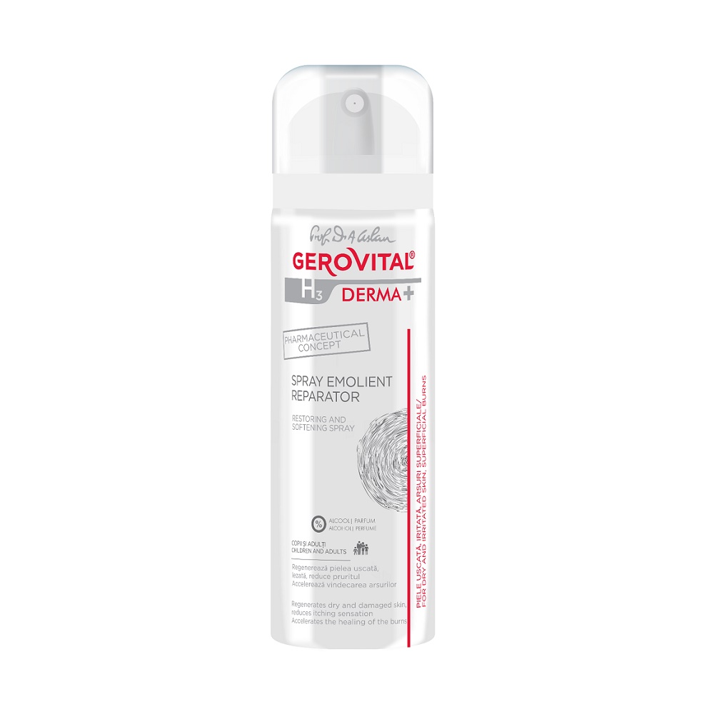 Spray emolient reparator Gerovital H3 Derma+, 150 ml, Farmec